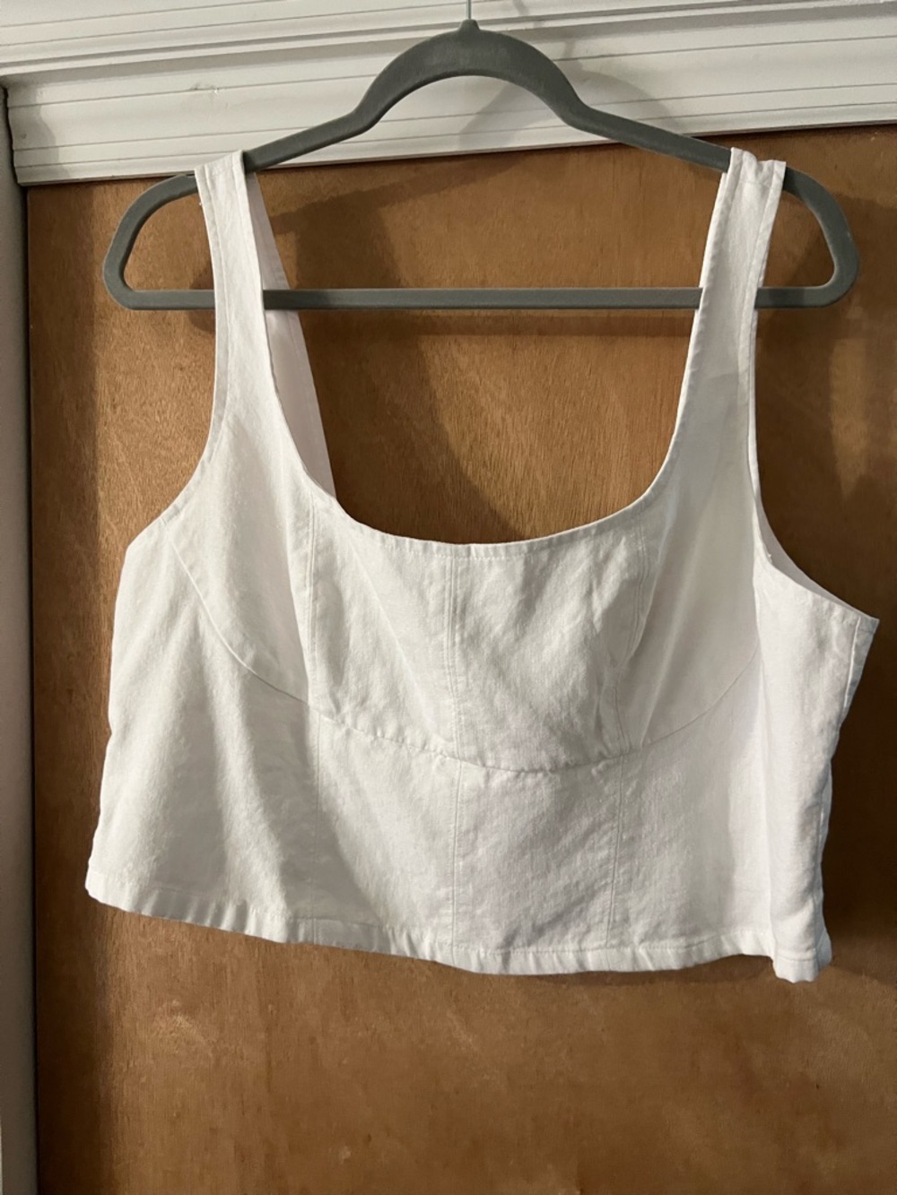 Banana Republic White Scoop-Neck Crop Top